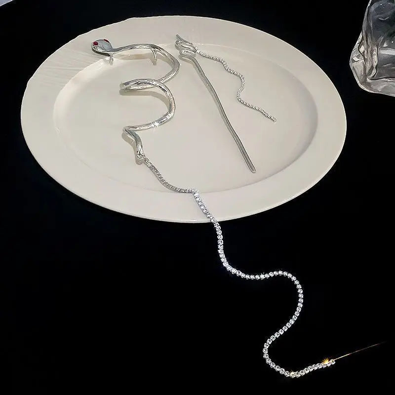 Snake Wrap Long Tassel Chain Hair Pin Clip - Image 5