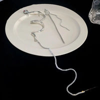 Snake Wrap Long Tassel Chain Hair Pin Clip - Image 5