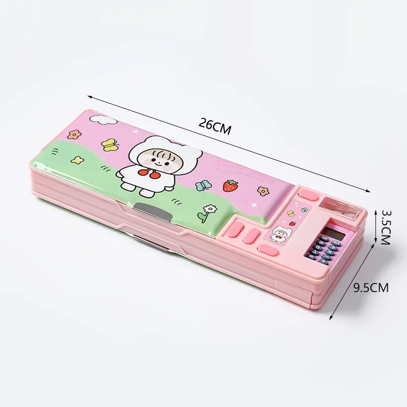 Double-Sided Creative Calculator Cute Kids Pencil Case - Image 6