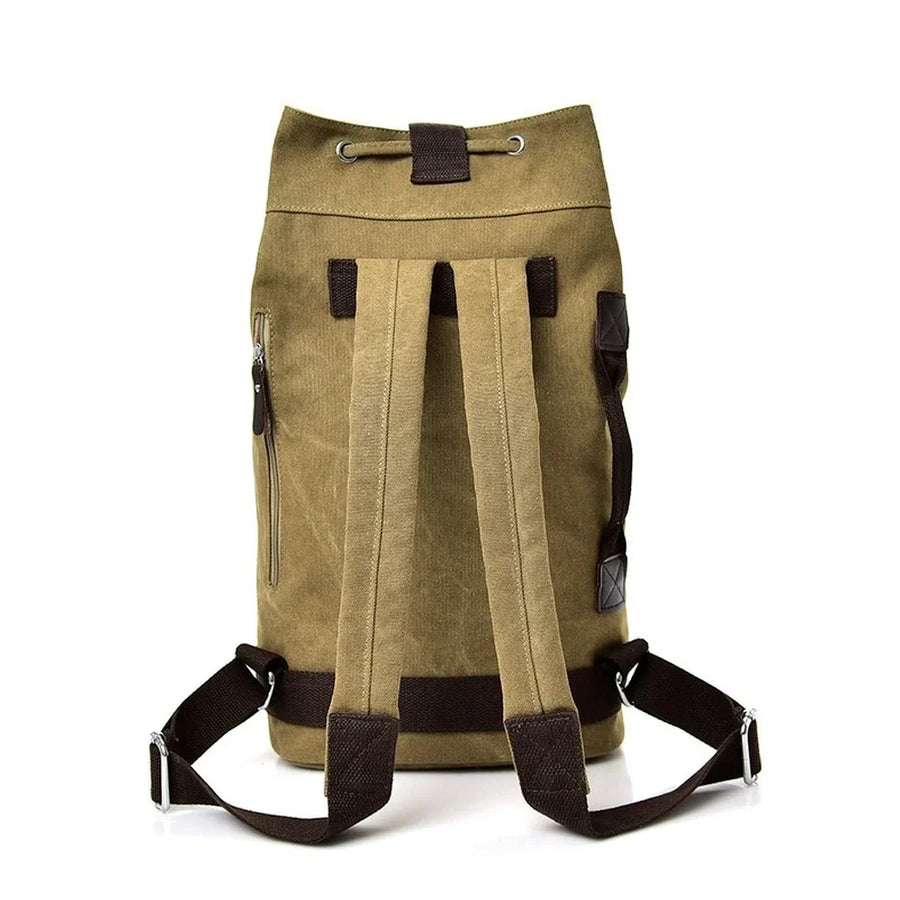 Casual Canvas Travel Bucket Backpack - Image 3