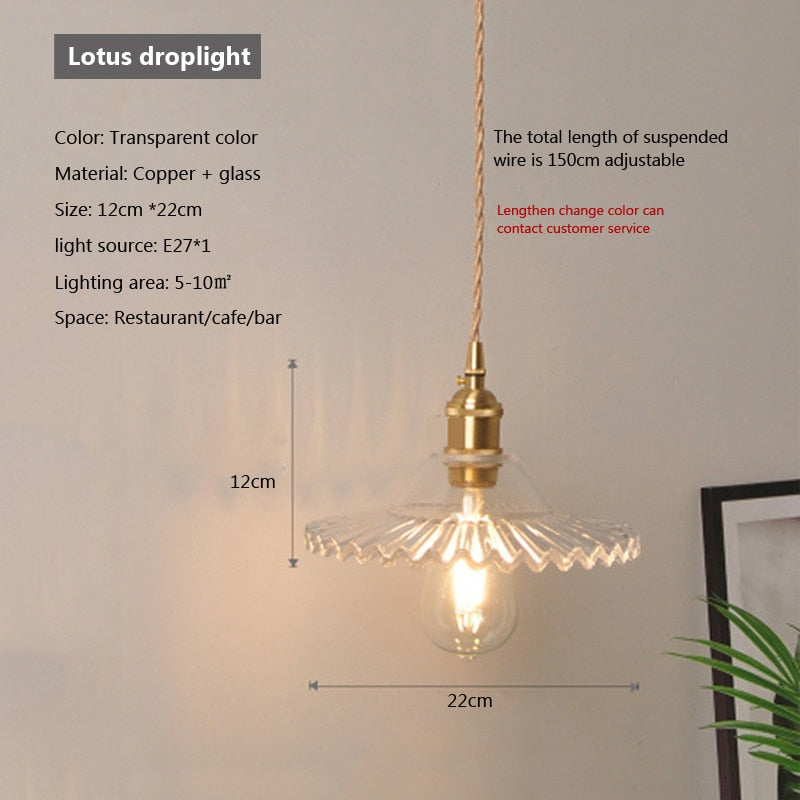 Nordic Brilliance Transparent Glass Pendant Lamp