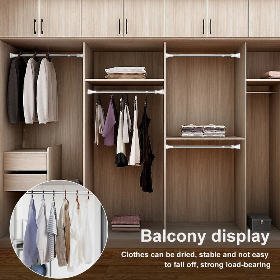 Space Saver Adjustable Telescopic Clothes Hanger Rod - Image 7