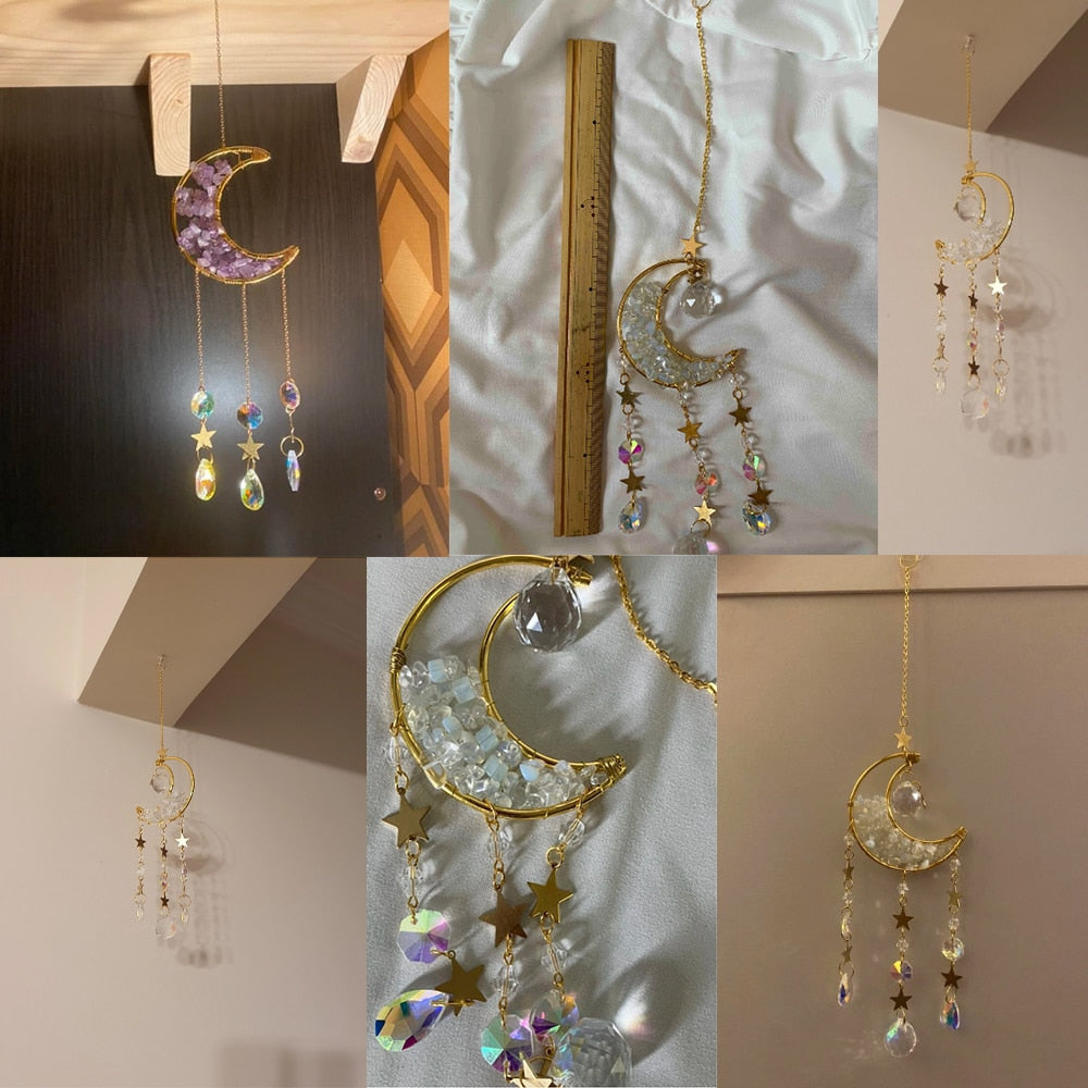 Crystal Sun Catcher Moon Decor