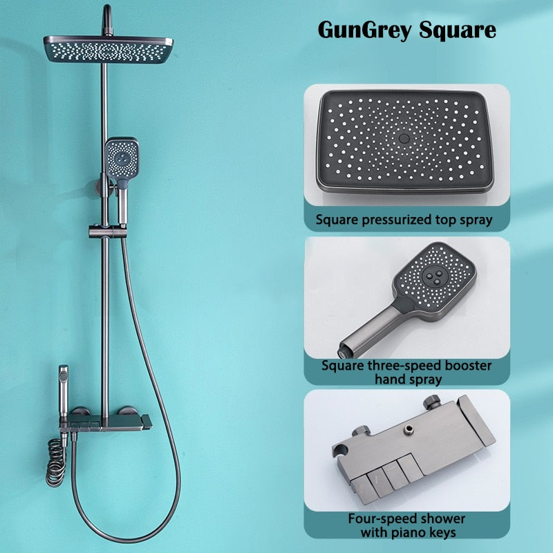Elegant Piano Style Rainfall Bathroom Shower Set - Image 9