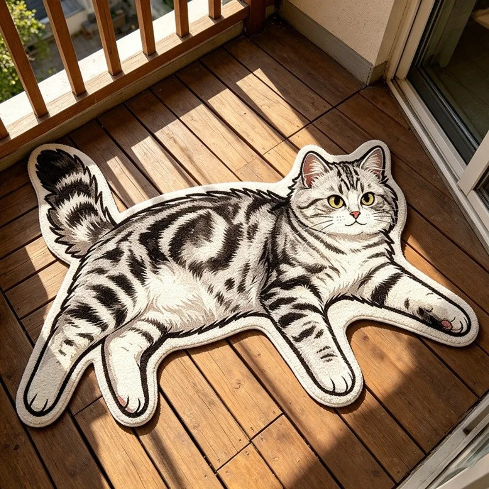 Pawprint Cute Cat-Shape Area Rug