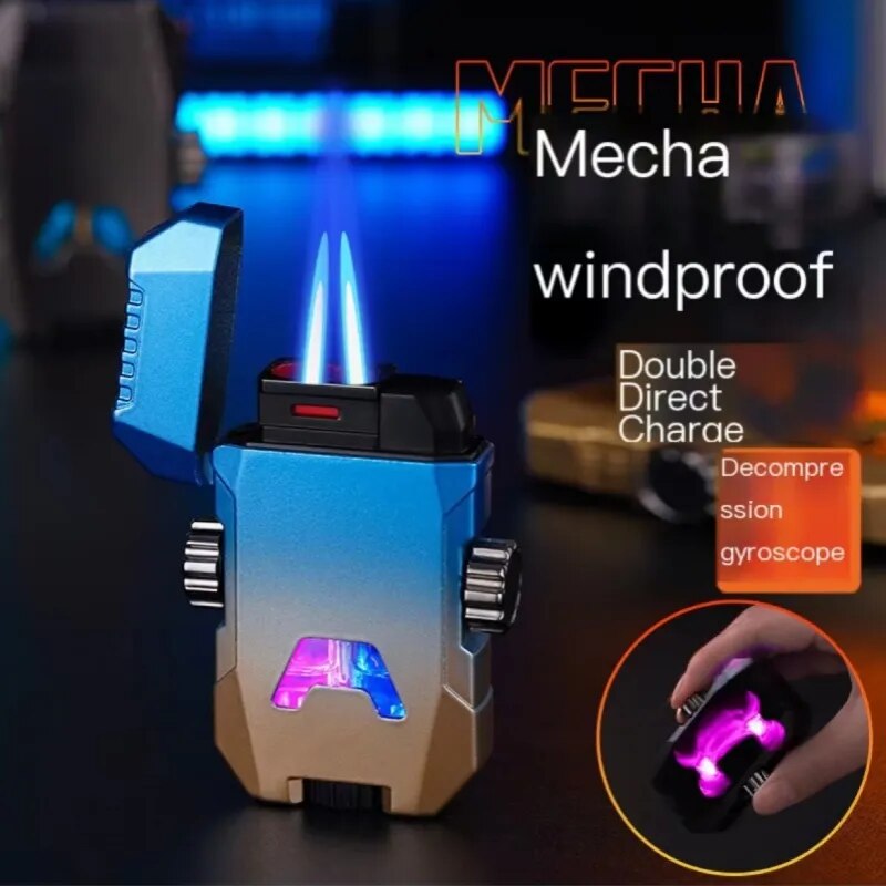 Windproof Double Jet Flame Luminous Lighter - Image 1