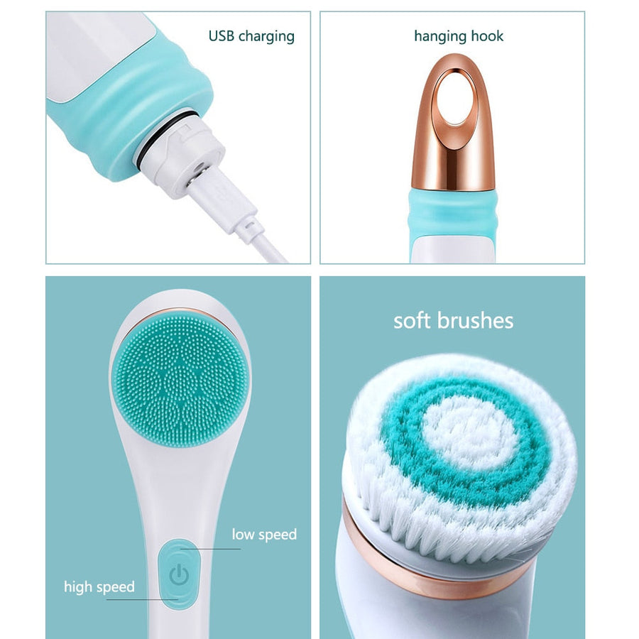 Rotating Electric Silicone Massager Bath Brush - Image 2