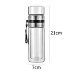 2in1 Double Wall Thermal Smart Tea Glass Bottle