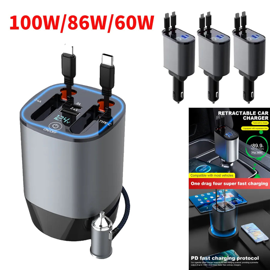 Smart Ride Retractable Car Fast Charger - Image 4