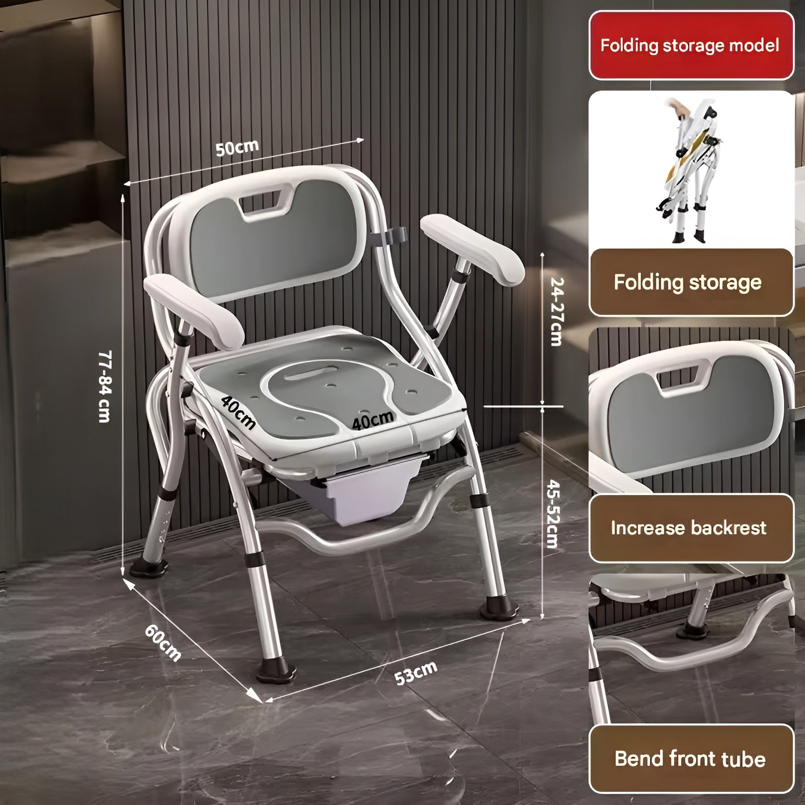 Ergonomic Non-Slip Elderly Bathroom Chair - Image 8