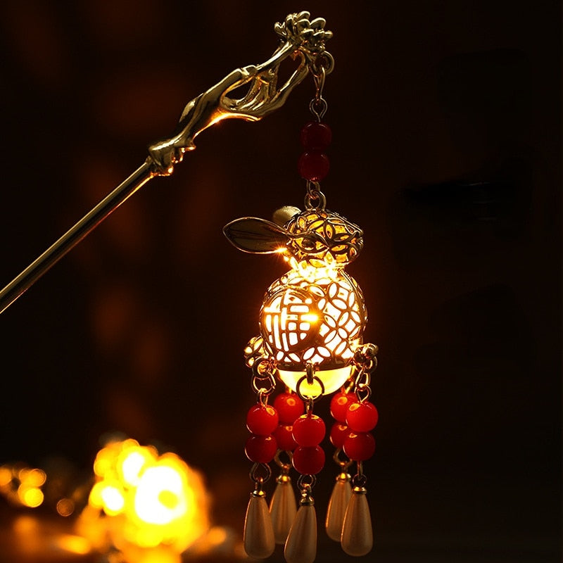 Luminous Stylish Butterfly Lantern Hairpin - Image 8