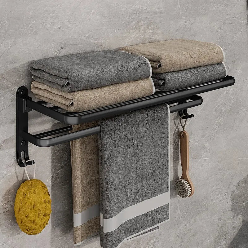 Elegant Life Space-Saving Foldable Aluminum Towel Rack - Image 1