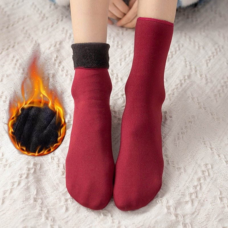 Thermal Touch Winter Warm Solid Thick Socks - Image 10
