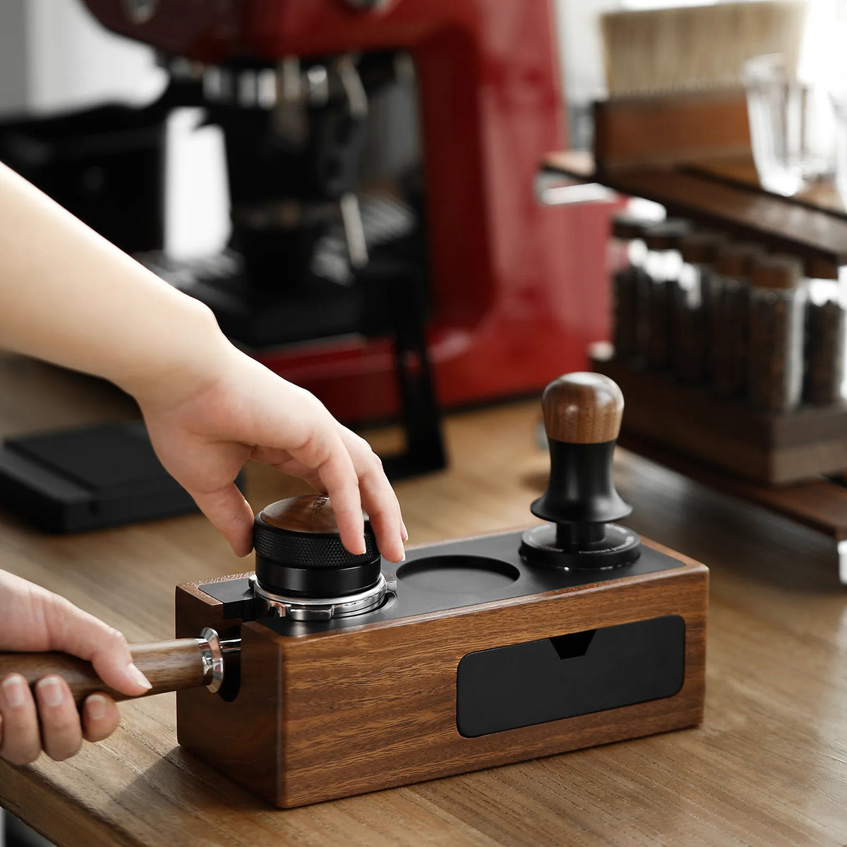 Barista Favorite Vintage Storage Box Tamper Station