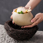 Creative Ceramic Bird Nest Eggshell Bowl