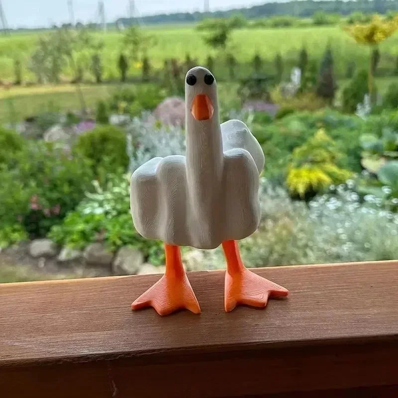 Middle Finger Resin Duck Decor - Image 0