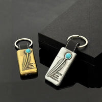 Turquoise Stone Vintage Metal Keychain Lighter - Image 3