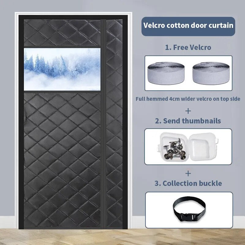 Magnetic Cold-Proof Cotton Door Curtain - Image 9