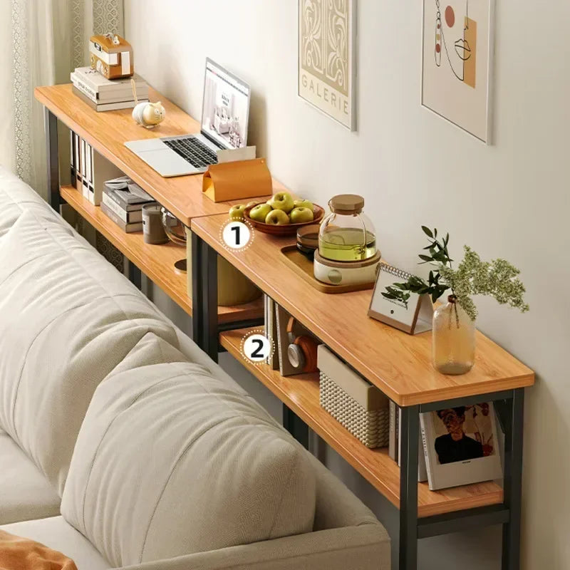 Sofa Gap Table Narrow Modern Space-Saving Table