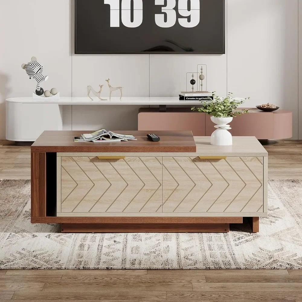 Urban Lift Extendable Wooden Hidden Storage Coffee Table - Image 4