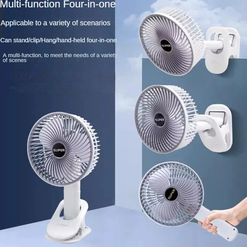 Clip-on Portable Compact USB Rechargeable Cooling Fan - Image 5