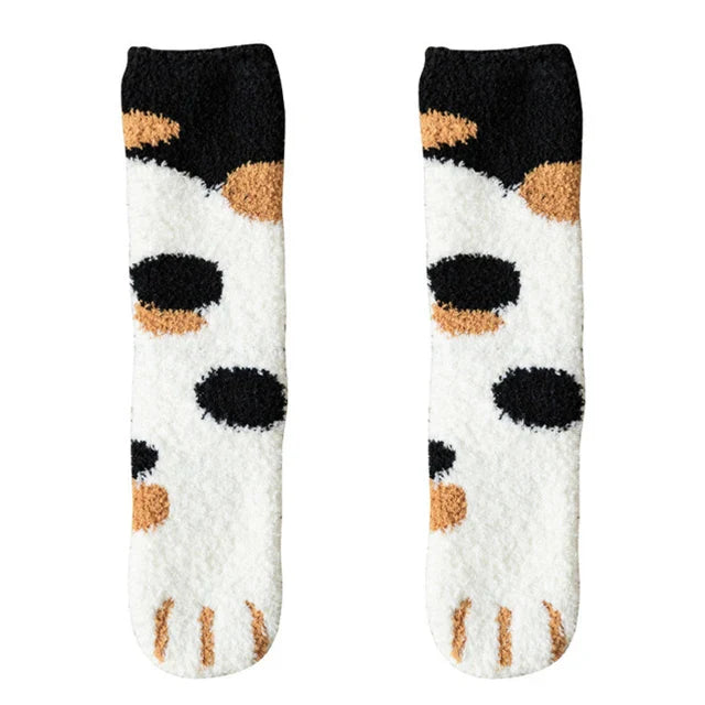 Plush Winter Cute Cat Paws Sock - Image 12