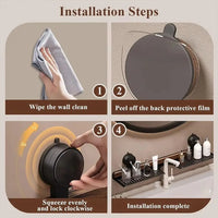 Over Sink Suction Cup Walnut Bathroom Rack - Image 3