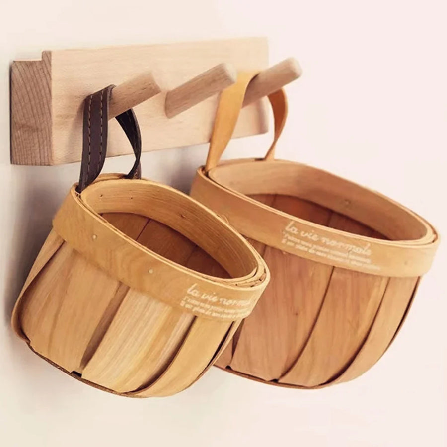 French Market Handcrafted Wooden Basket - Image 6