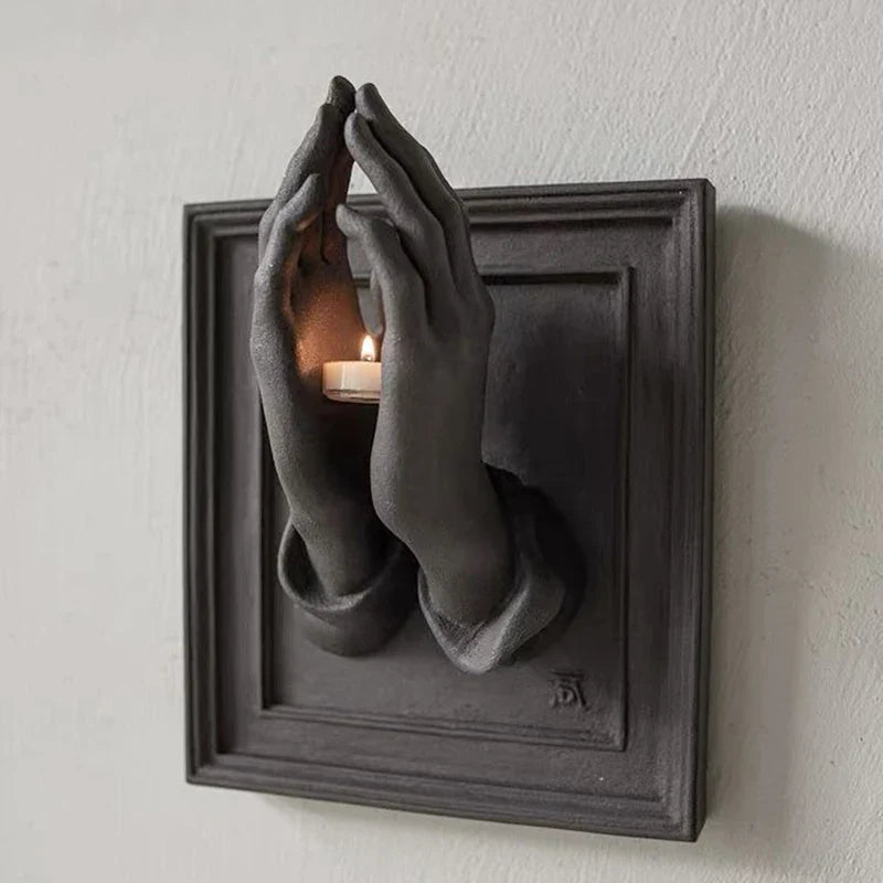 Praying Hands Nordic Wall Candle Holder - Image 2