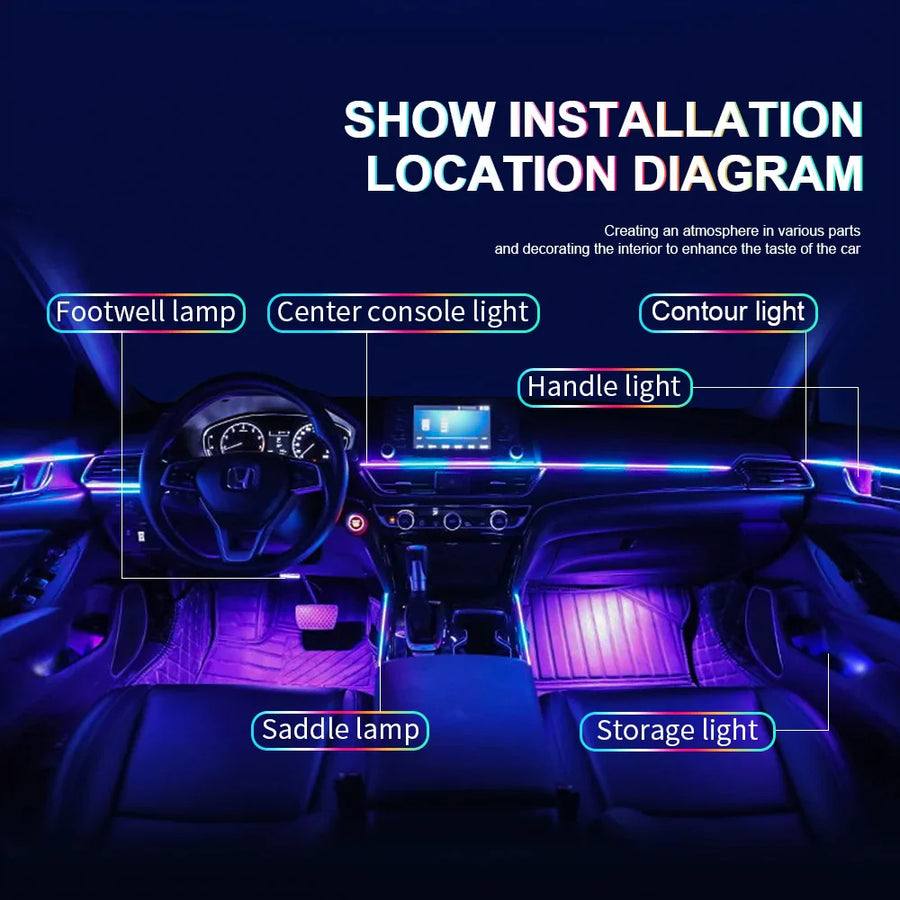 Bluetooth RGB Symphony Car Ambient Light Kit - Image 4