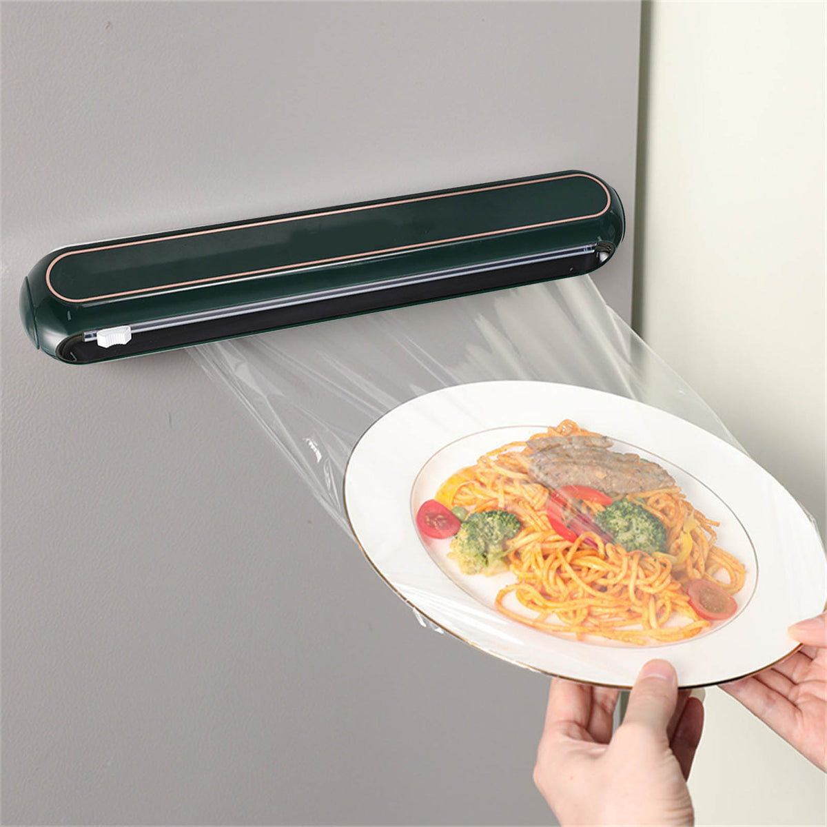 Wall-Mounted Automatic Plastic Wrap Dispenser