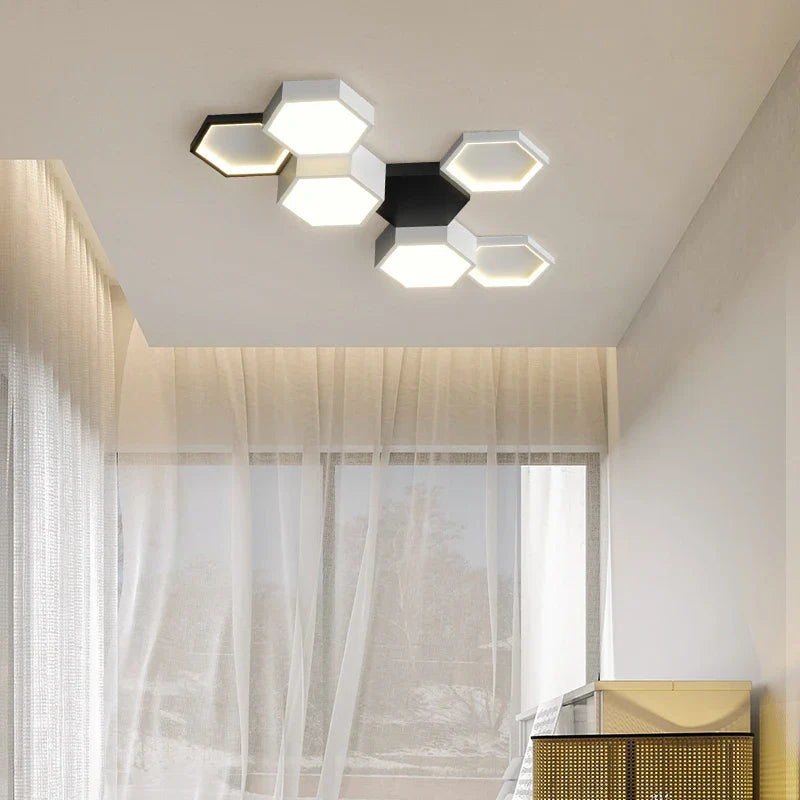 Six Points Modern Hexagon LED Ceiling Panel Light - Image 1