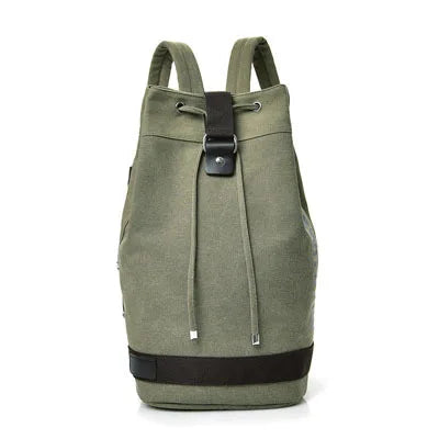 Casual Canvas Travel Bucket Backpack - Image 6