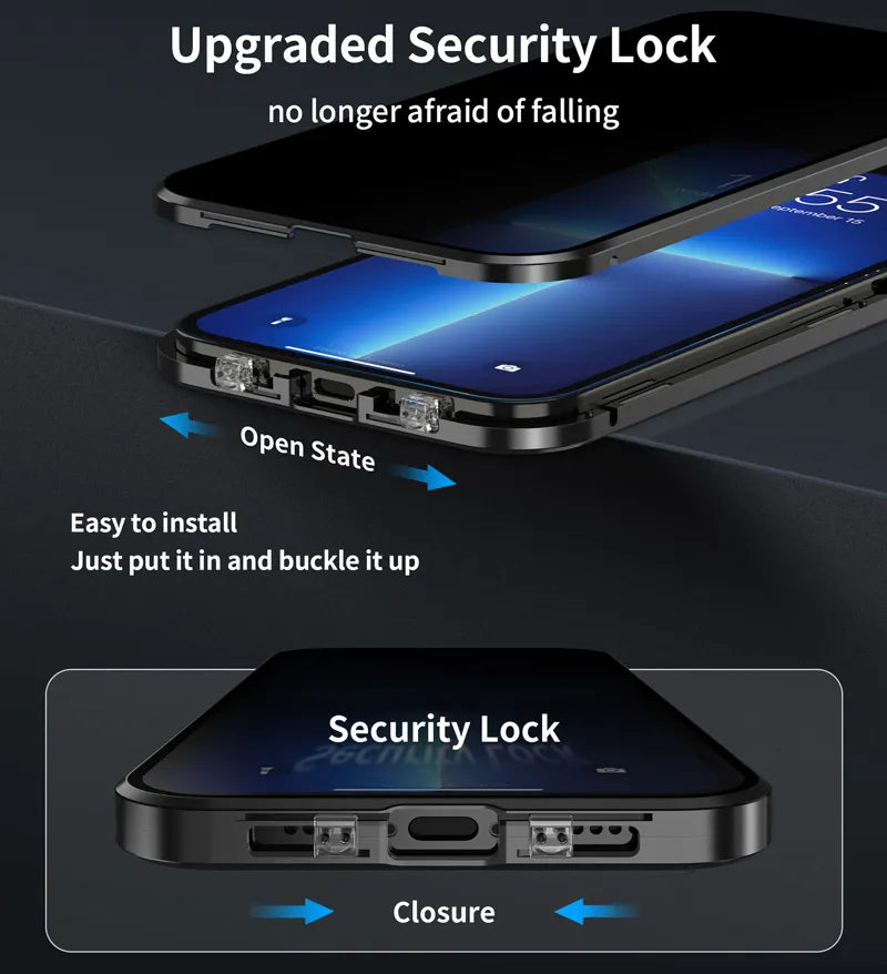 Invisible Shield Full Cover Anti-Peep Privacy  Magnetic Phone Case - Image 7