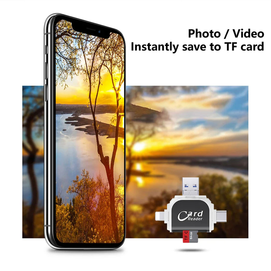 Multi-Port 4in1 Universal SD TF Card Reader - Image 2