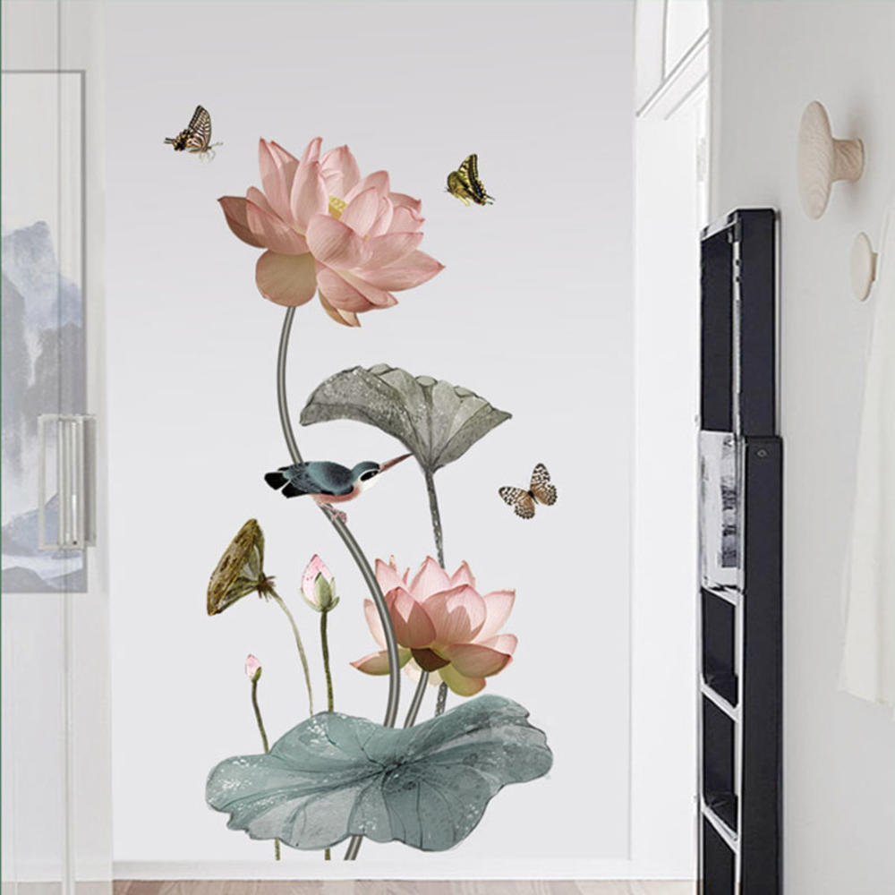 Modern Blossom Lotus Self-Adhesive Wall Sticker