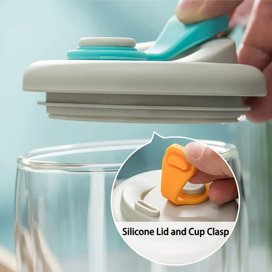 Leak-Proof Double Wall Glass Transparent Mug - Image 4