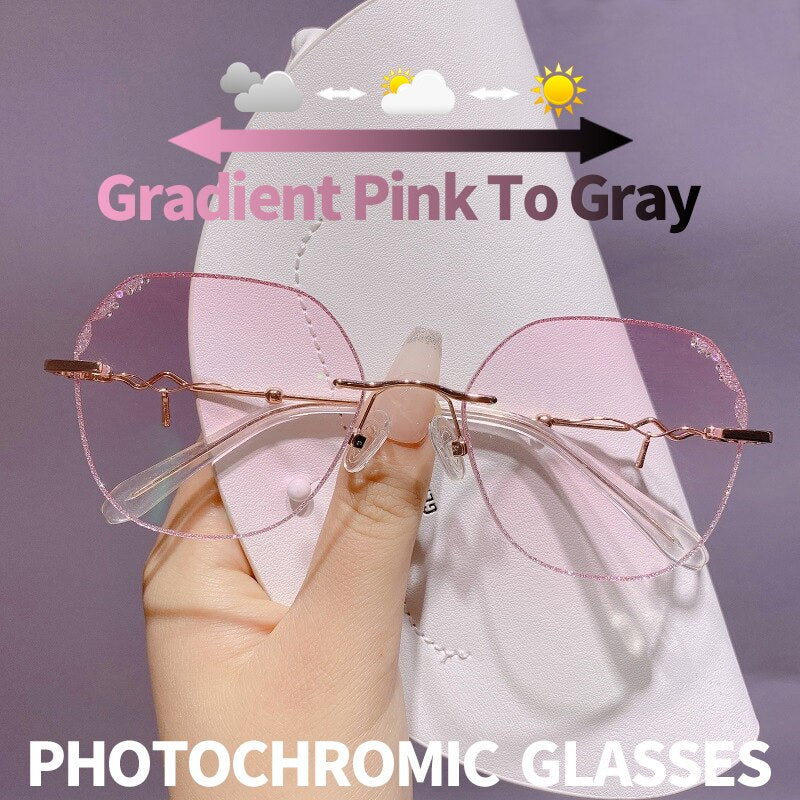 Diamond Sight Rimless Fashion Eyeglasses - Image 8