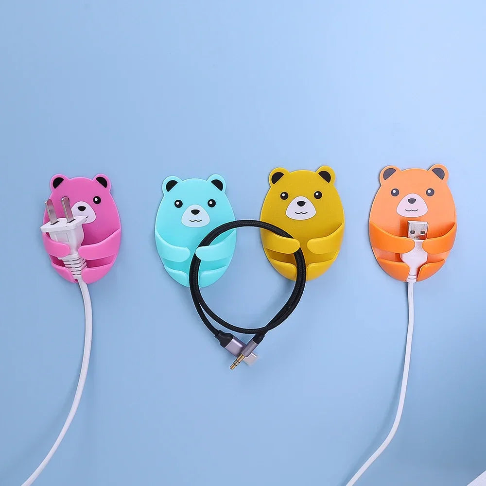 Bear Hug Self-Adhesive Wall Plug Holder