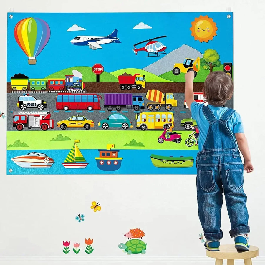 Interactive Early Learning Farm Animals Felt Story Board Set - Image 6