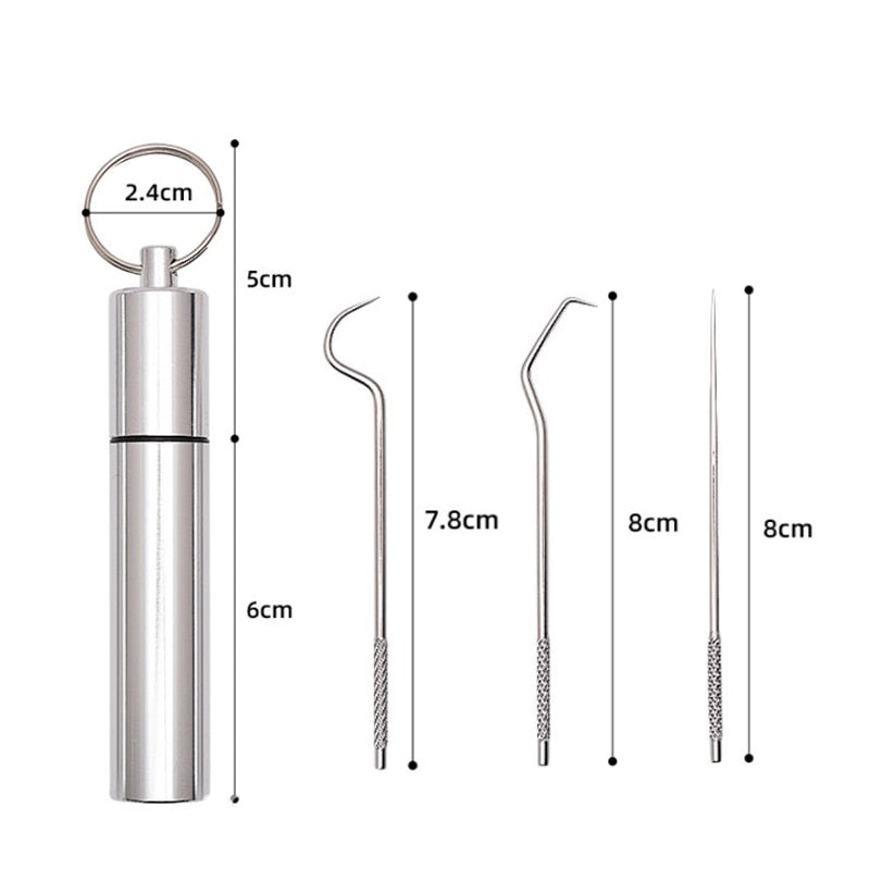 Minty Portable Metal Toothpick Cleaner Set - Image 7
