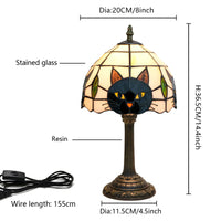 Midnight Cat Stained Glass Table Lamp - Image 5