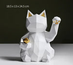 Nordic Minimalism Geometry Lucky Cat Statues