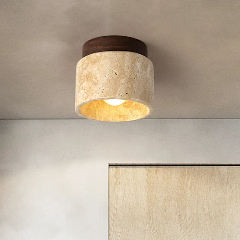 Monolith Stone Wood Surface-Mounted Ceiling Light - Image 2