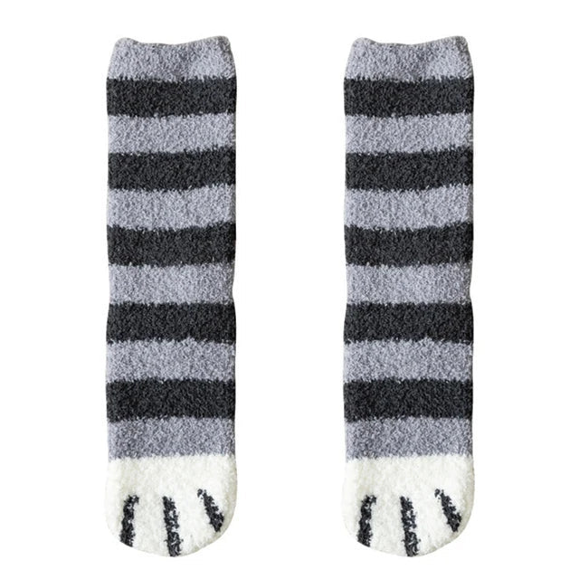 Plush Winter Cute Cat Paws Sock - Image 10