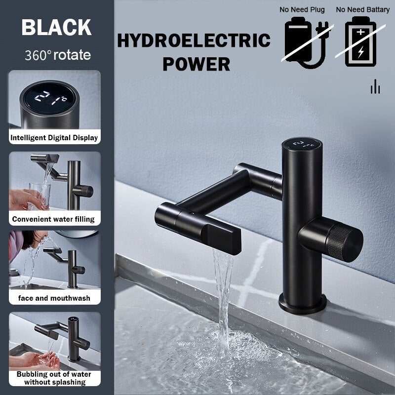 Hydroelectric Rotating Modern Smart Waterfall Faucet - Image 9
