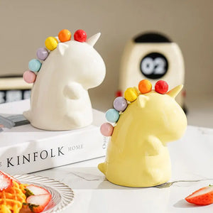Ceramic Unicorn Stainless Steel Fruit Fork Set - Image 0