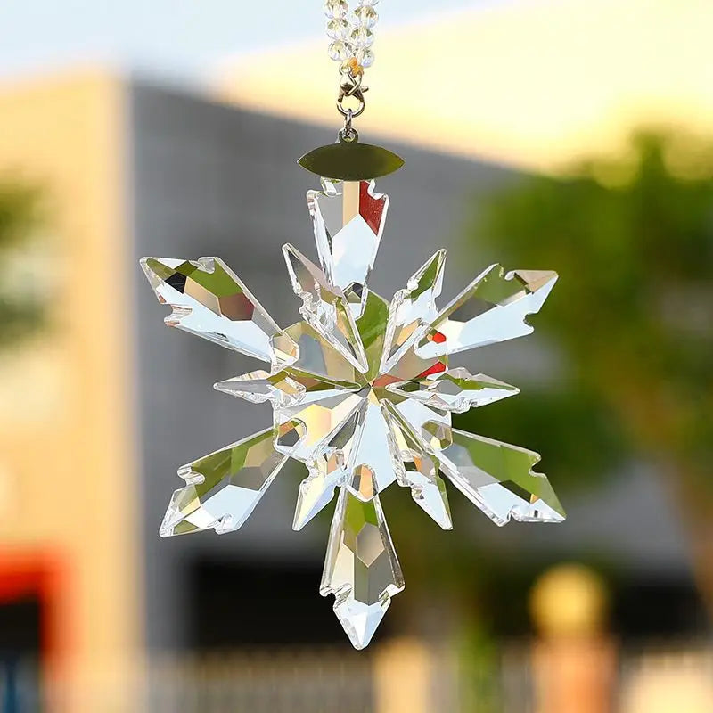 Transparent Snowflake Rainbow Car Pendant Decor - Image 3