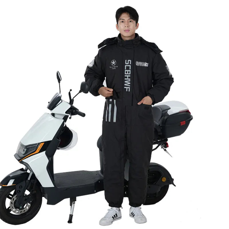 Heavy-Duty Coldproof Full Body Motorcycle Suit - Image 7