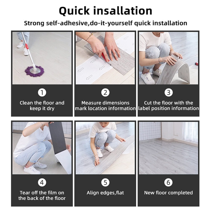 Modern Wood Grain PVC Self-Adhesive Floor Sticker - Image 11